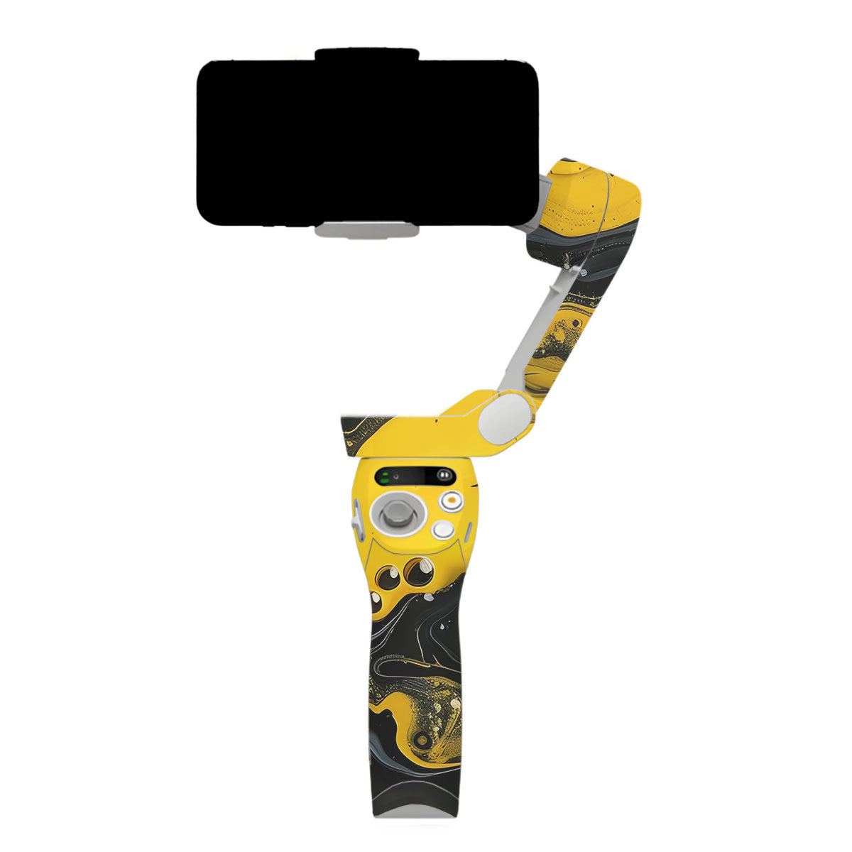 Yellow and Black Paint Swirls DJI OM SE Gimbal Skin