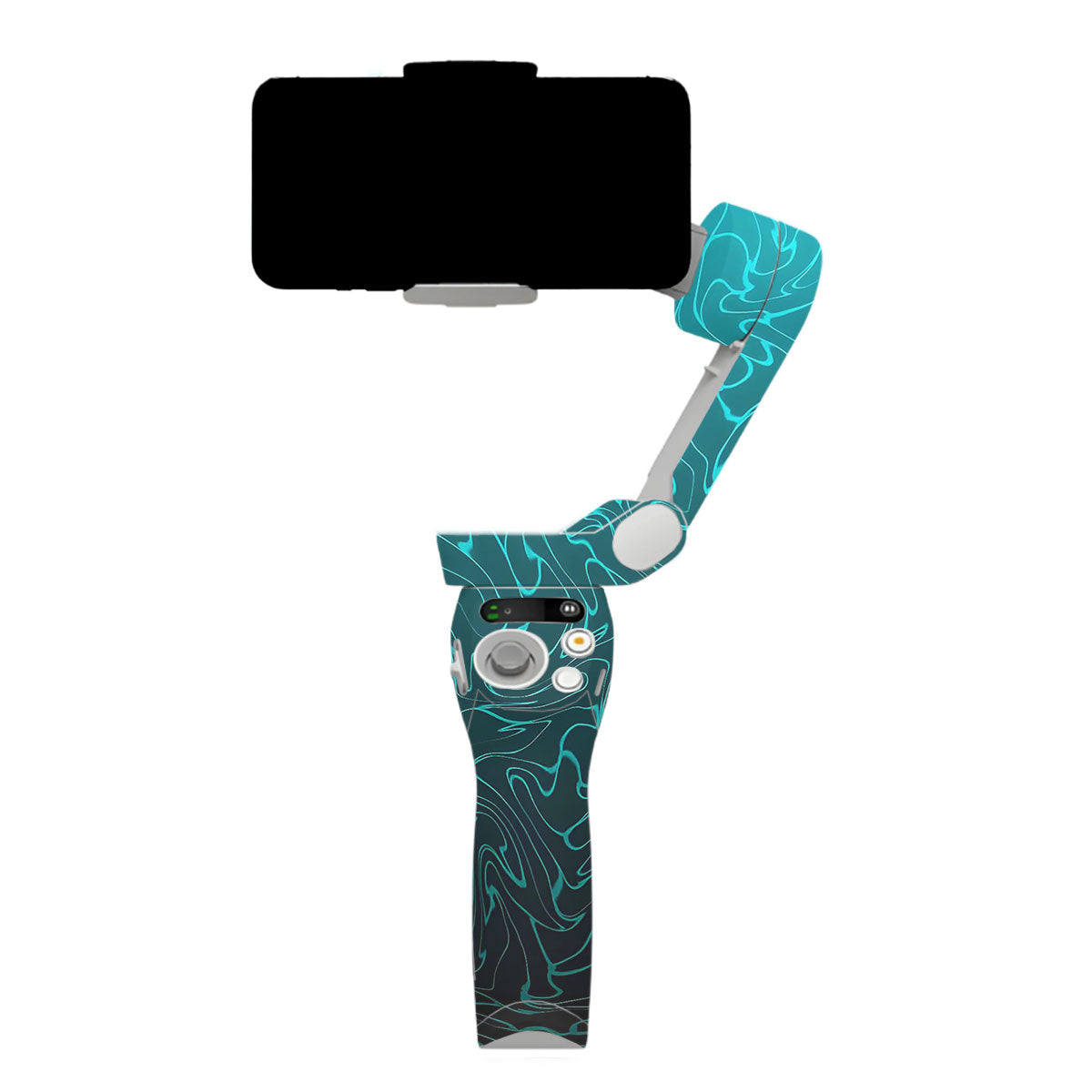 Cyan Blue to Black Gradient DJI OM SE Gimbal Skin