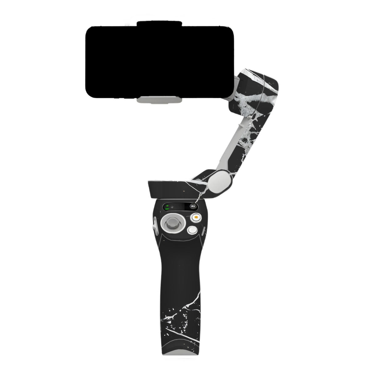 White Veins on Black DJI OM SE Gimbal Skin
