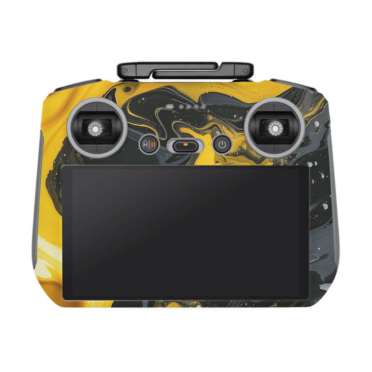 Yellow and Black Paint Swirls DJI RC 2 Remote Controller Skin