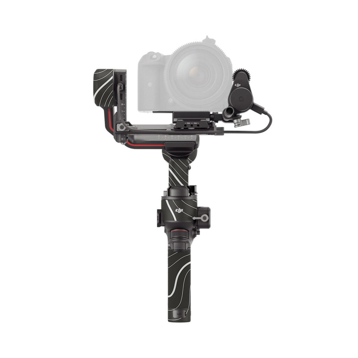 Grayscale Topographic Lines DJI RS 3 Gimbal Skin