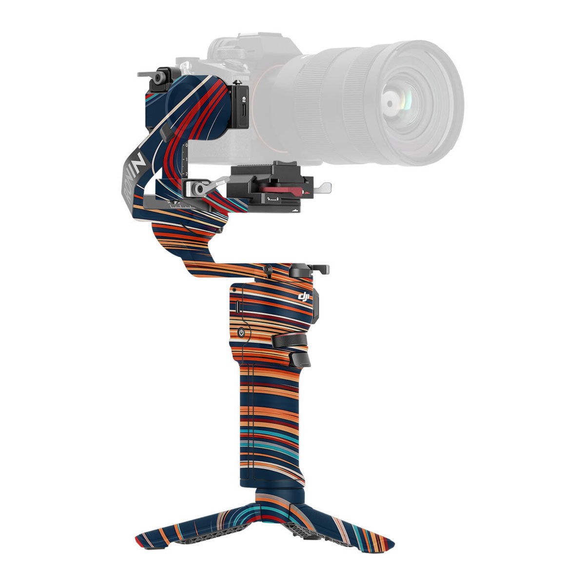 Retro Abstract Striped Swirl DJI RS 3 Mini Gimbal Skin