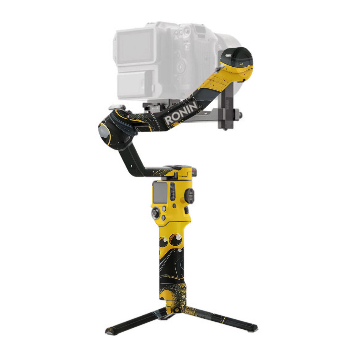 Yellow and Black Paint Swirls DJI RS 3 Pro Gimbal Skin