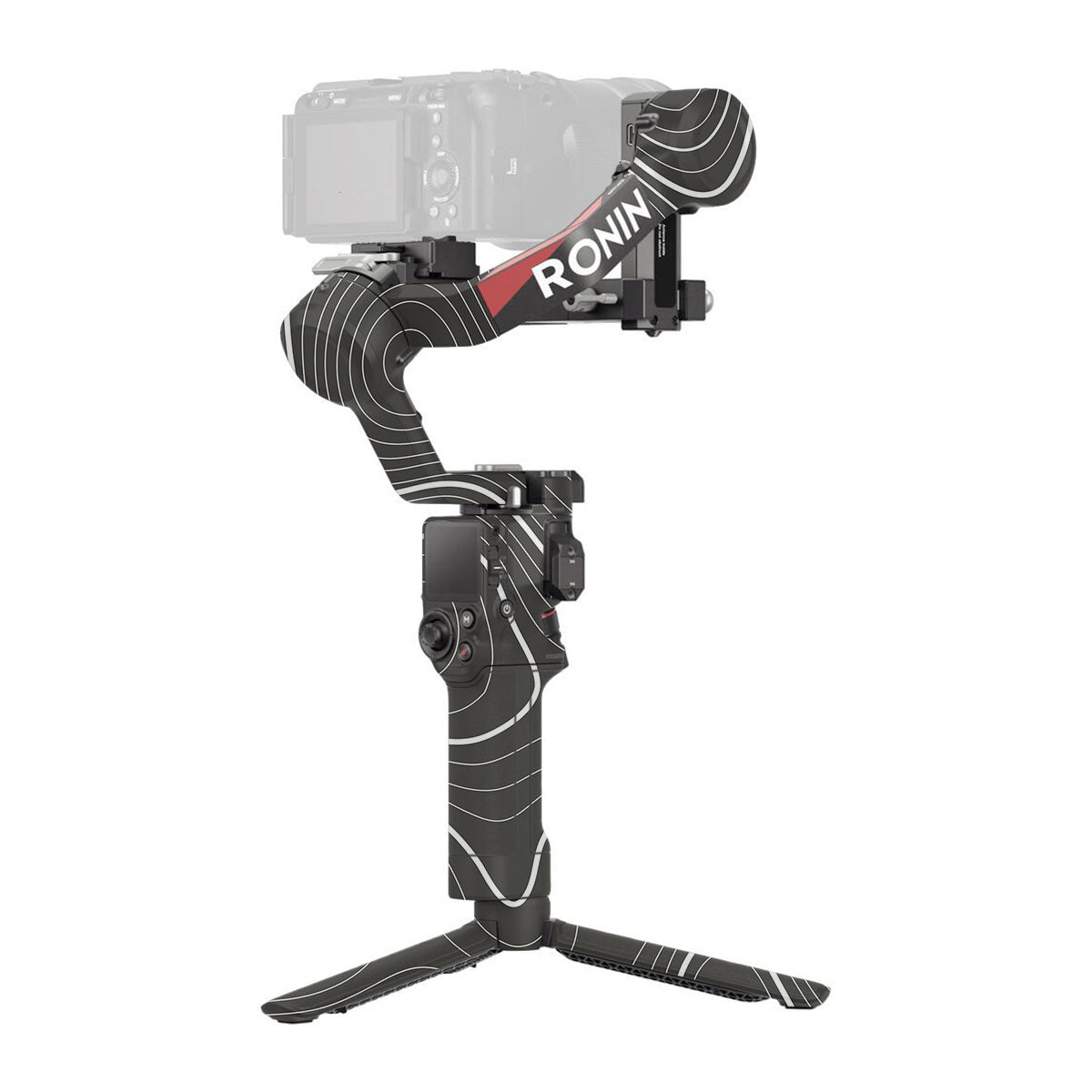 Grayscale Topographic Lines DJI RS 4 Gimbal Skin