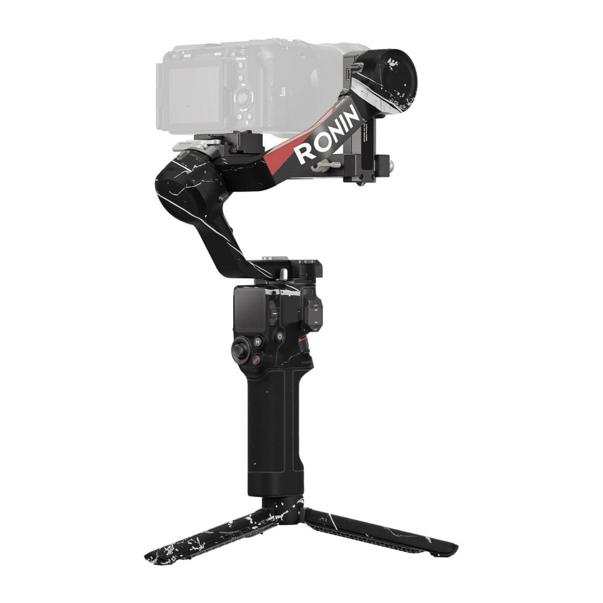 White Veins on Black DJI RS 4 Gimbal Skin
