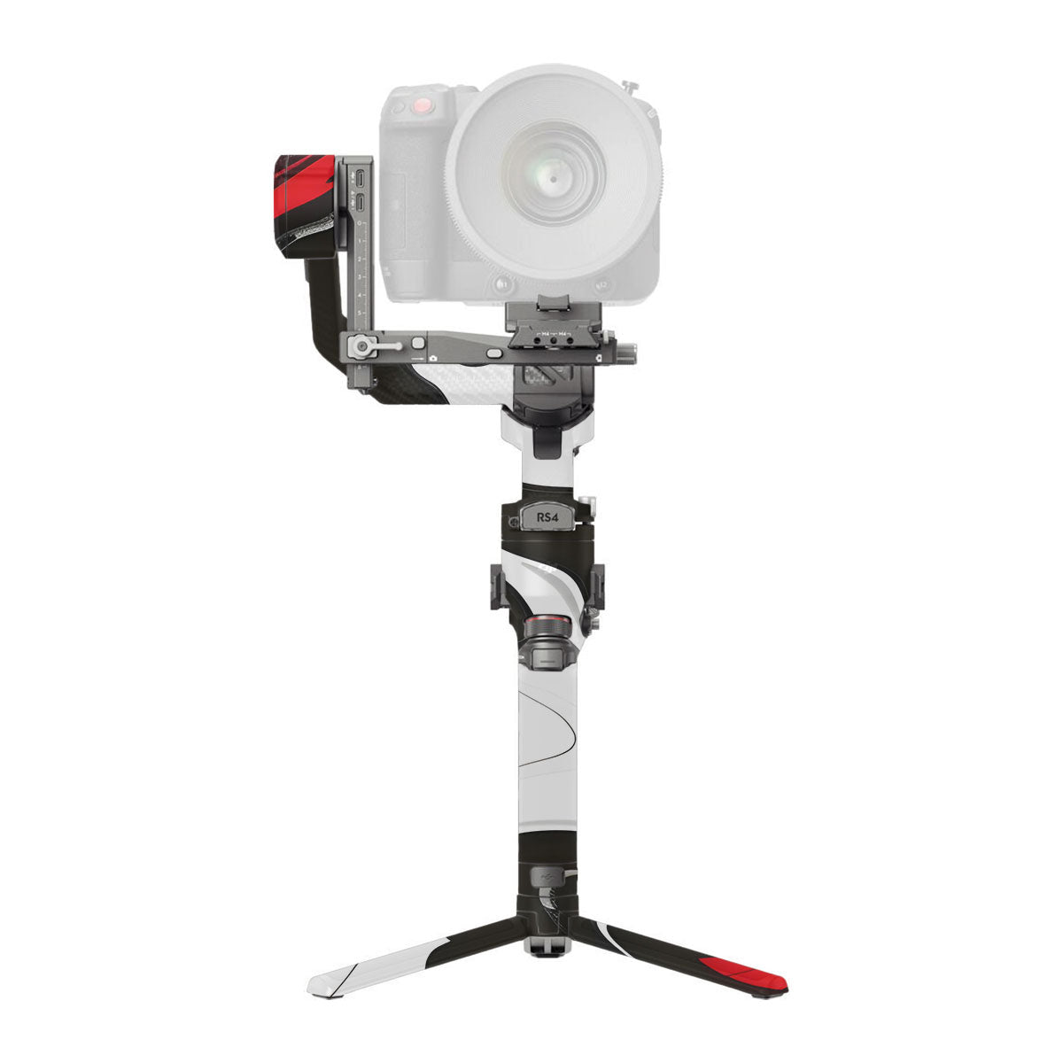 Scarlet and White Motion DJI RS 4 Pro Gimbal Skin