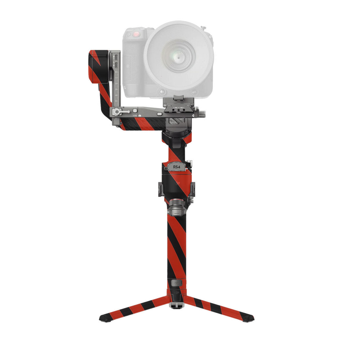 Red and Black Stripes DJI RS 4 Pro Gimbal Skin