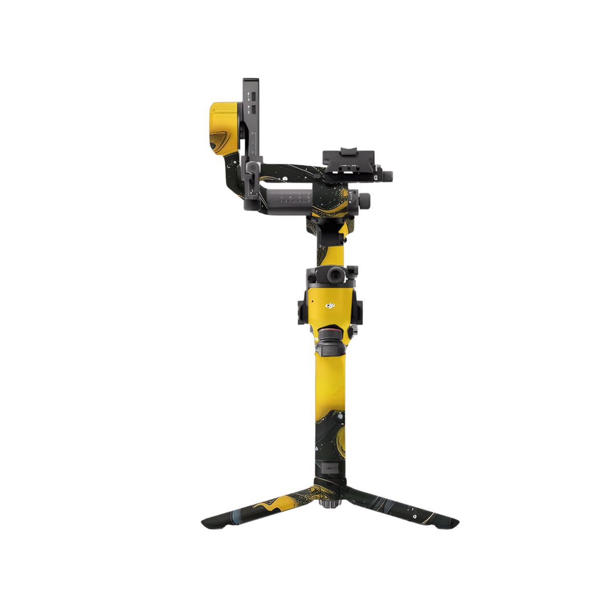 Yellow and Black Paint Swirls DJI RS 5 Gimbal Skin