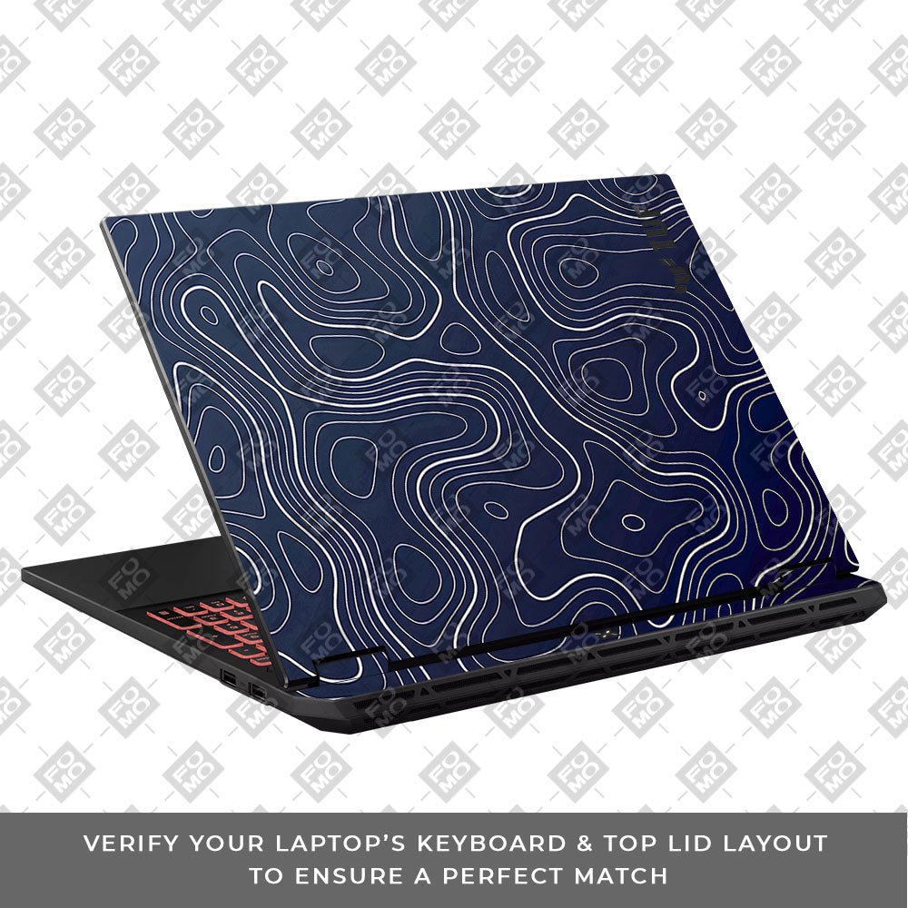 Fluid Lines Design Asus TUF Gaming A16 2025 3D Laptop Skin