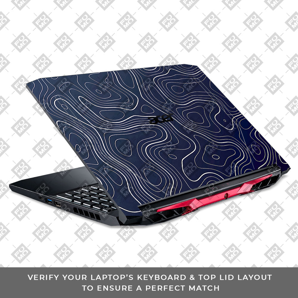 Fluid Lines Design Acer Nitro 5 AN515 44, 56 3D Laptop Skin