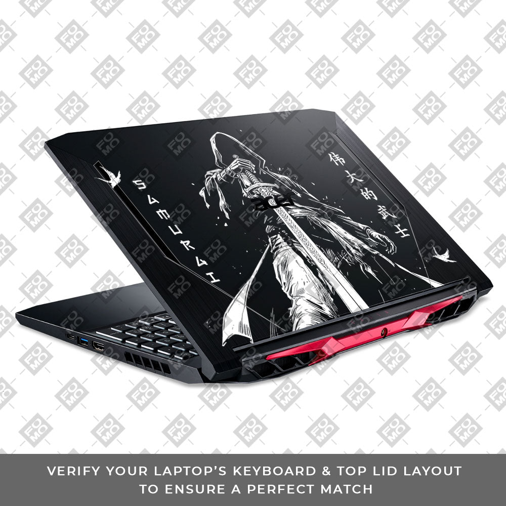 Transparent Ghost Samurai Acer Nitro 5 AN515 44, 56 Laptop Skin