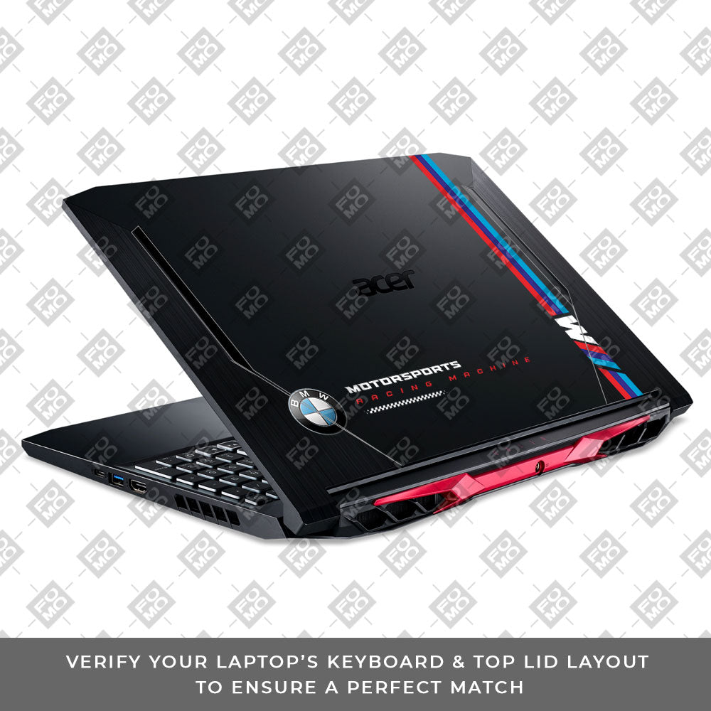 Transparent BMW Racing Graphic Acer Nitro 5 AN515 44, 56 Laptop Skin