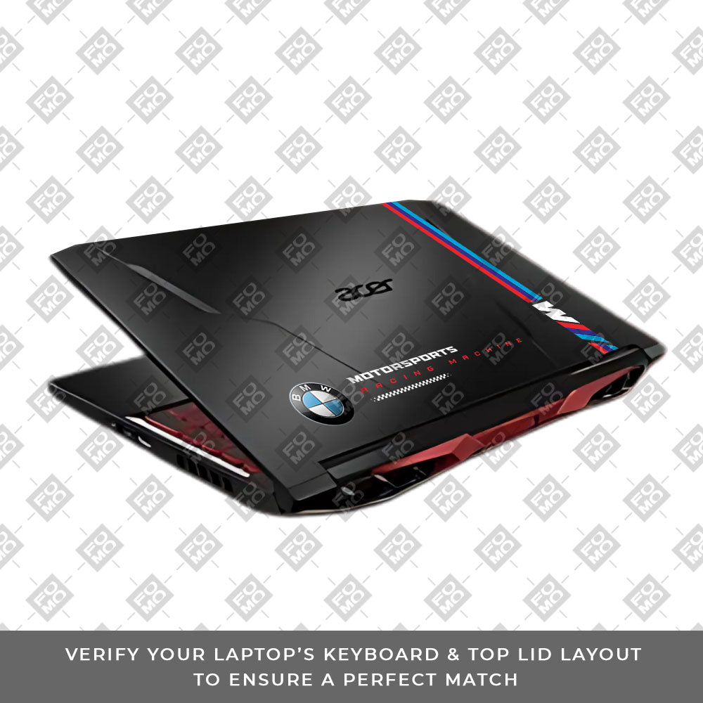 Transparent BMW Racing Graphic Acer Nitro 5 AN515 45, 55, 57 Laptop Skin