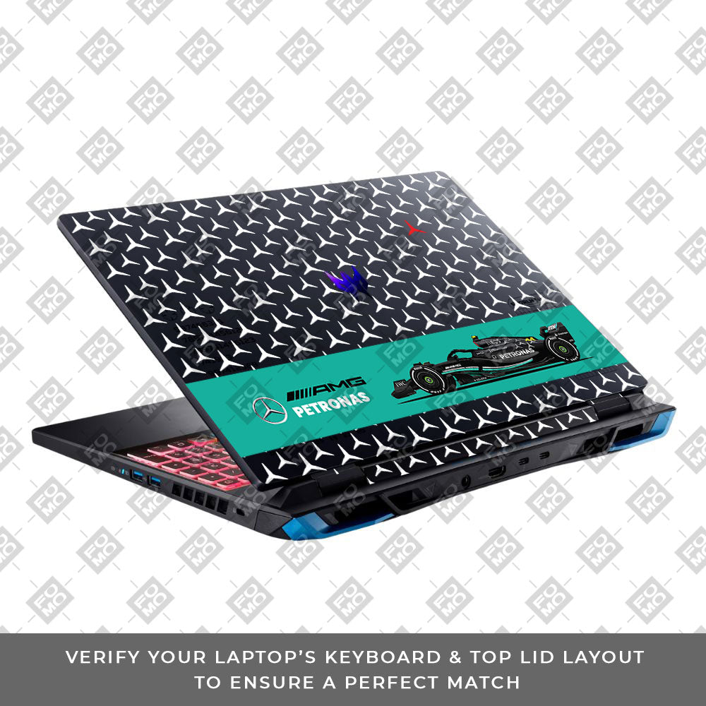Transparent Mercedes AMG F1 Acer Predator Helios Neo 16 N22Q22B Laptop Skin