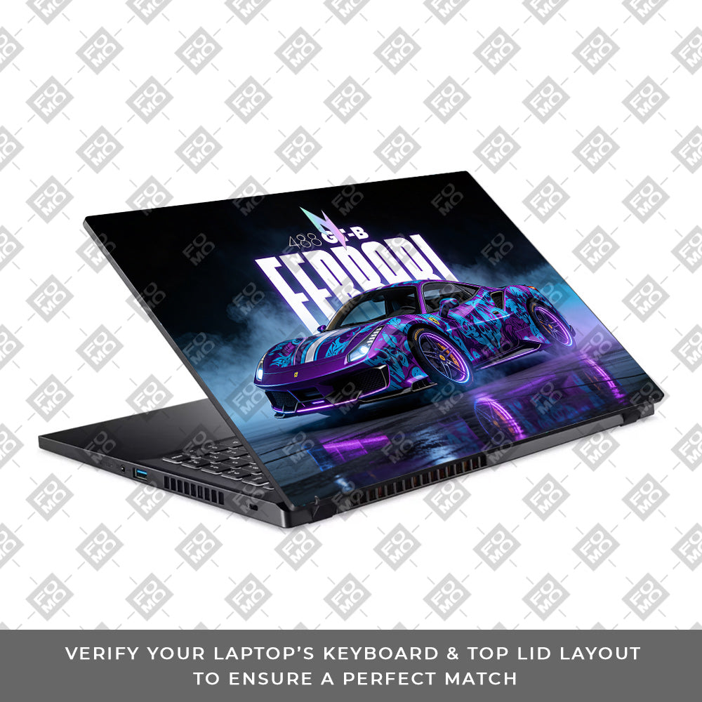 Psycho Drive Ferrari 488 Acer Nitro V ANV15 51 55CA Laptop Skin