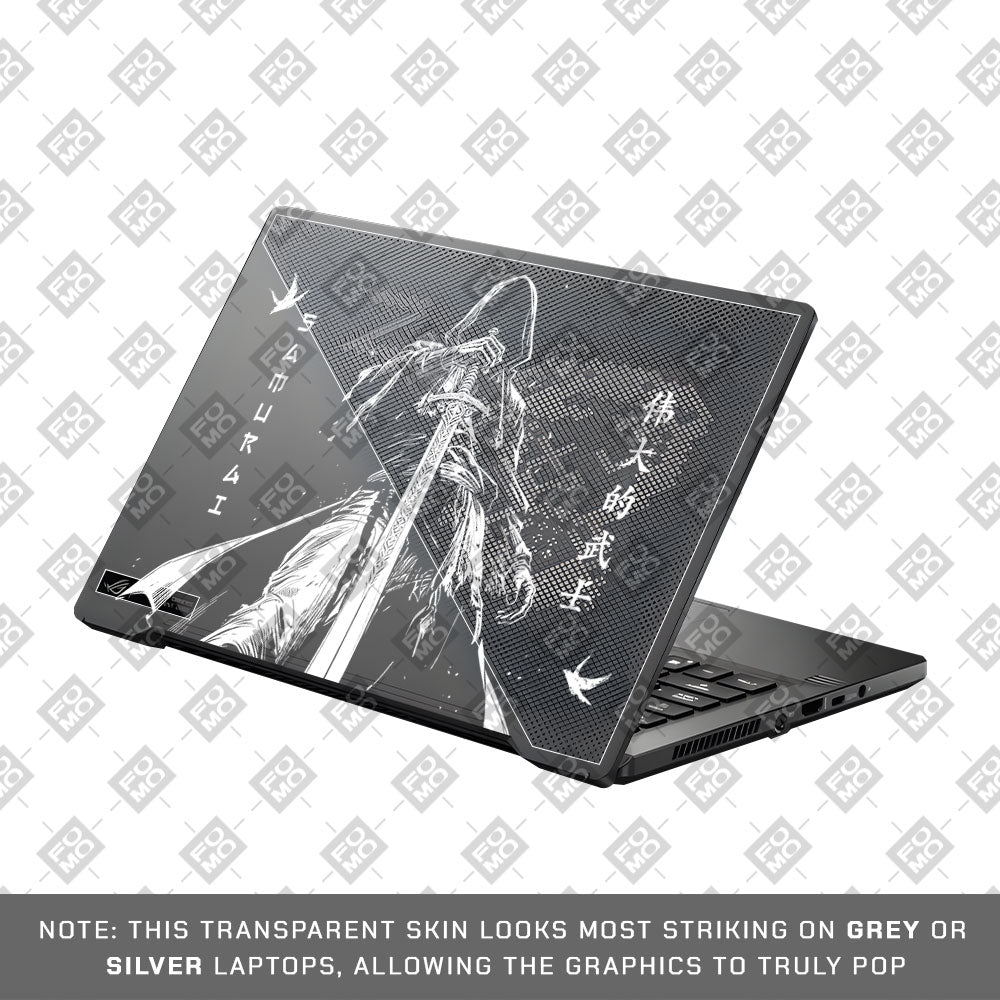 Transparent Ghost Samurai Asus ROG Zephyrus G14 GA401 Laptop Skin