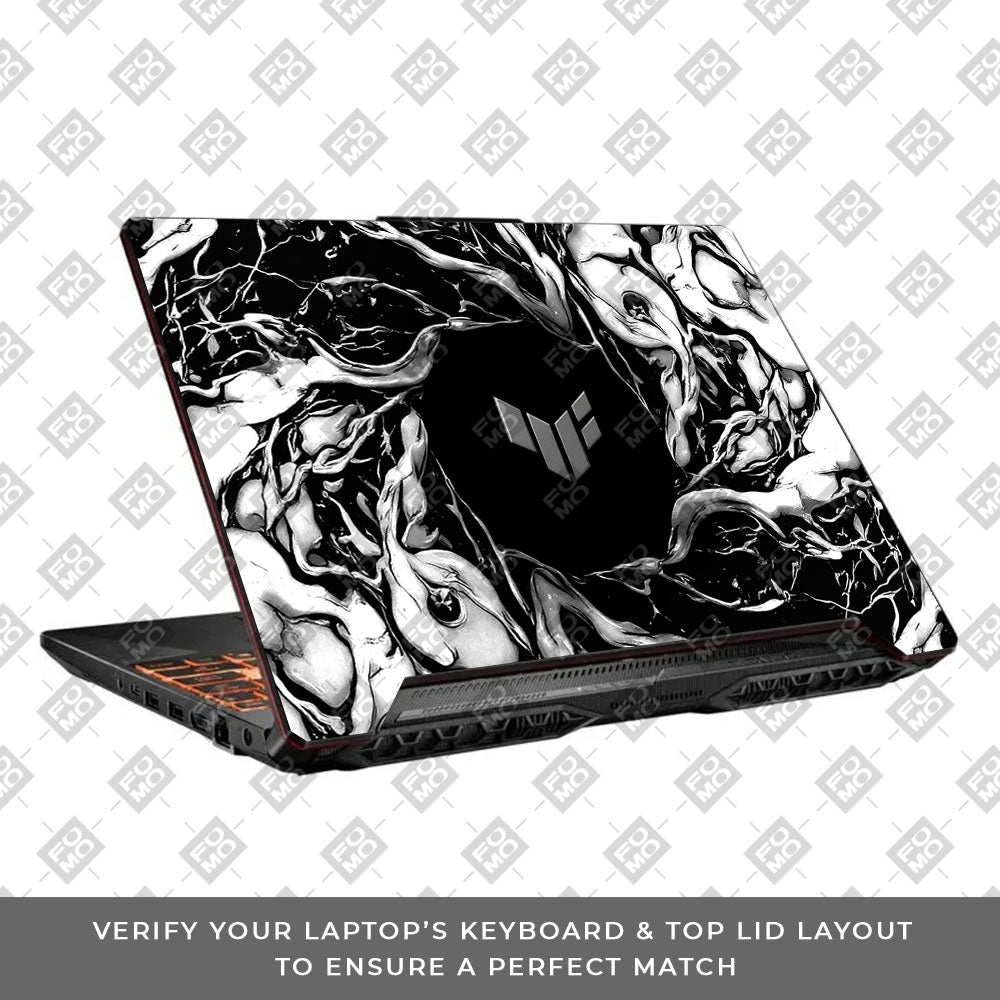 Spiderman Web Black Asus TUF F15 FX506 and A15 FA506 3D Laptop Skin