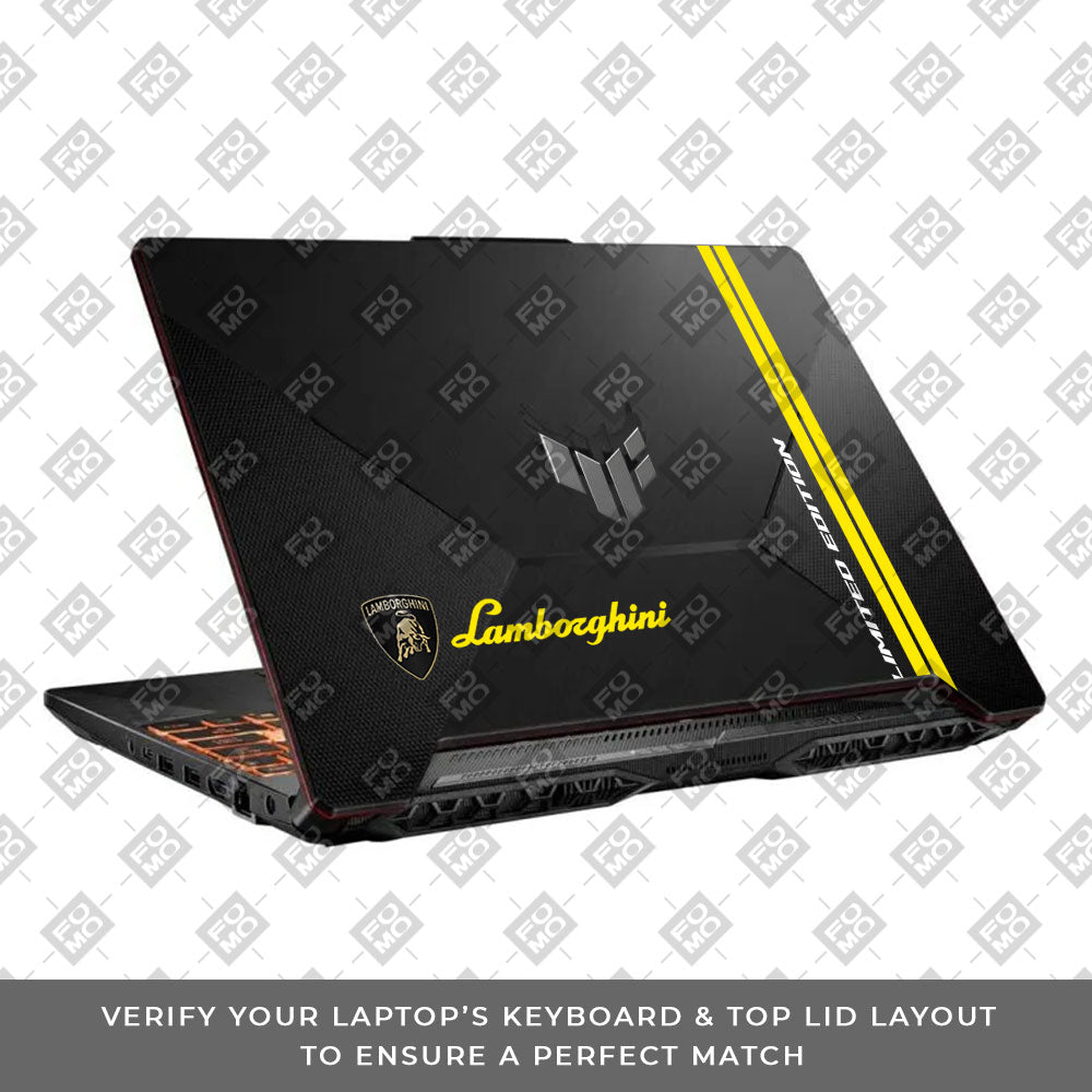 Transparent Lamborghini Limited Edition Asus TUF F15 FX506 & A15 FA506 Laptop Skin