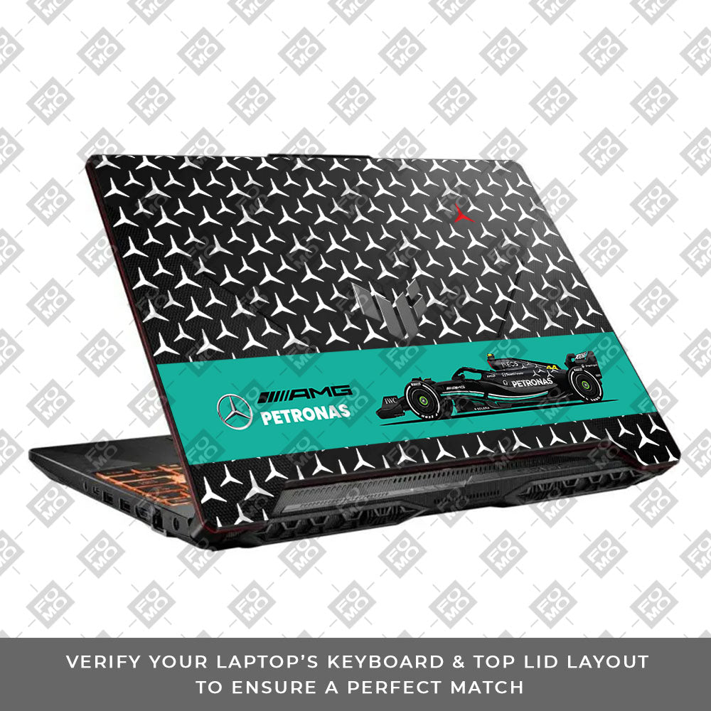 Transparent Mercedes AMG F1 Asus TUF F15 FX506 & A15 FA506 Laptop Skin