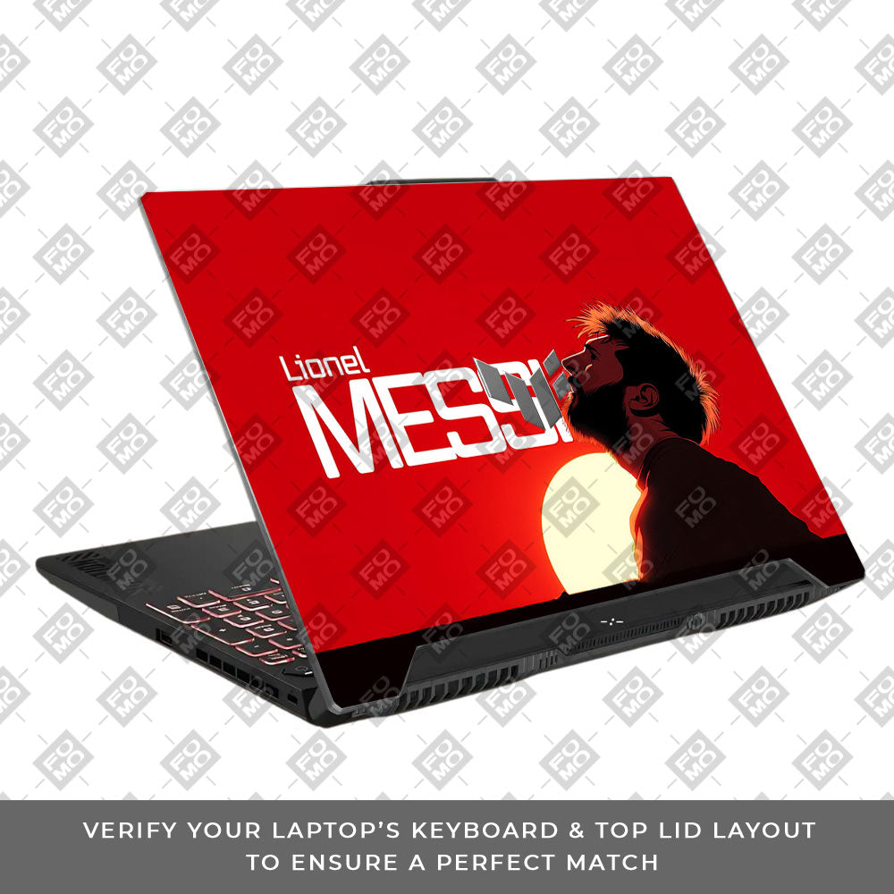 Messi Sunset Icon Asus TUF F15 FX507 & A15 FA507 3D Laptop Skin
