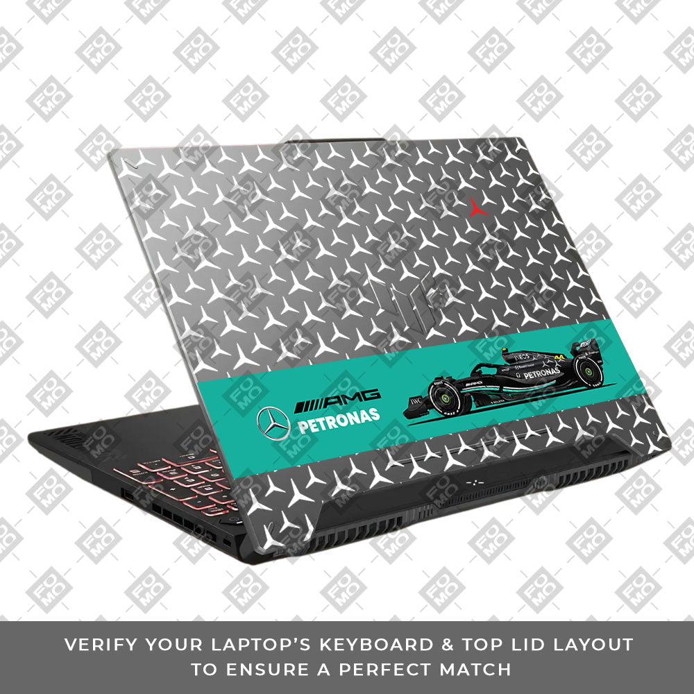 Transparent Mercedes AMG F1 Asus TUF F15 FX507 & A15 FA507 Laptop Skin