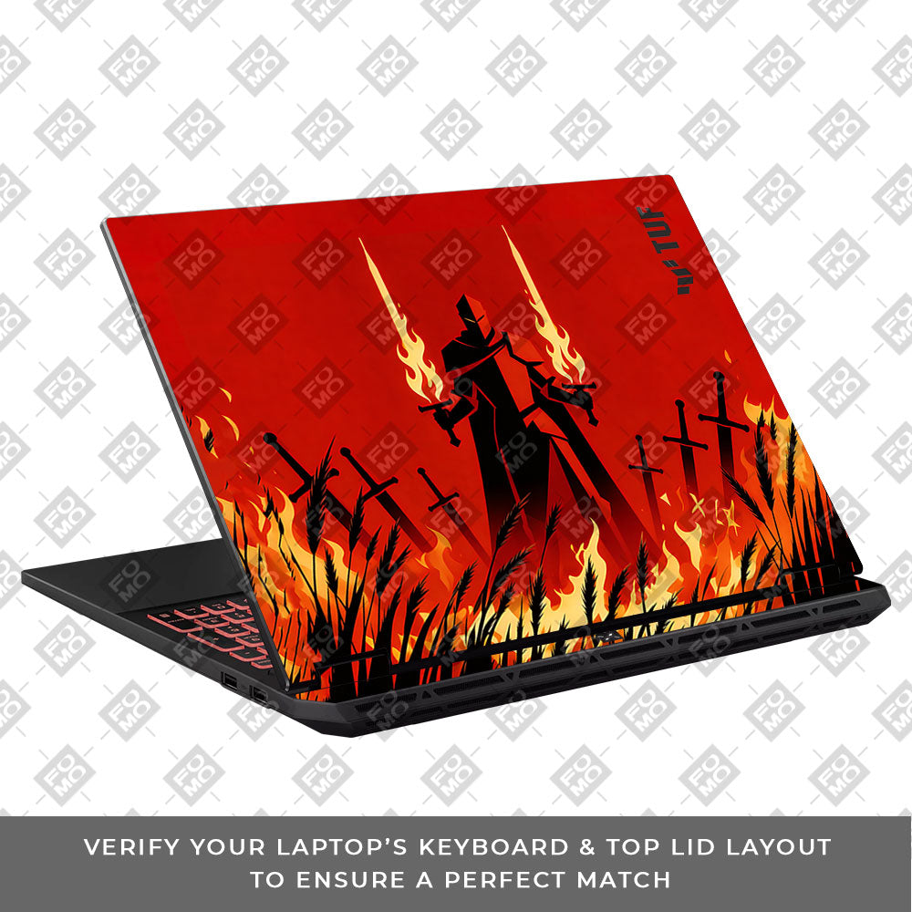 Knight of Flames Asus TUF Gaming A16 2025 3D Laptop Skin