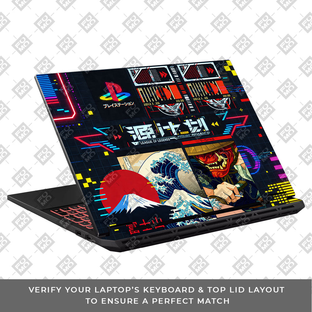 PlayStation Retro Asus TUF Gaming A16 2025 3D Laptop Skin