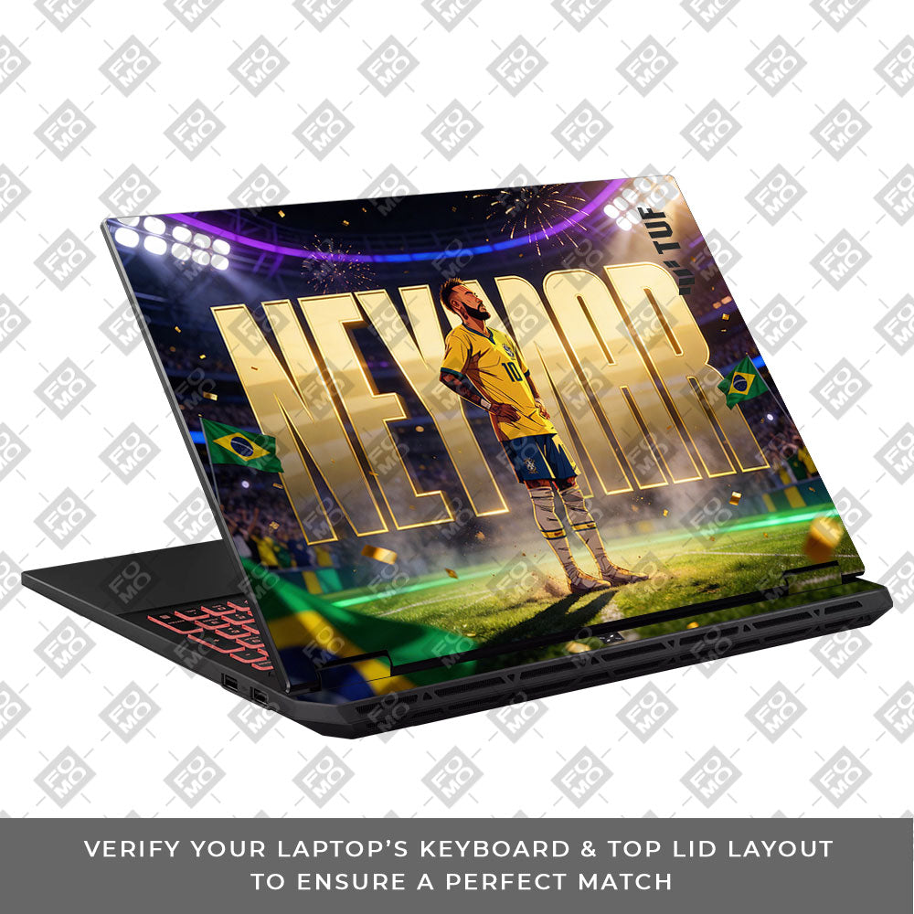 Neymar Golden Aura Asus TUF Gaming A16 2025 3D Laptop Skin