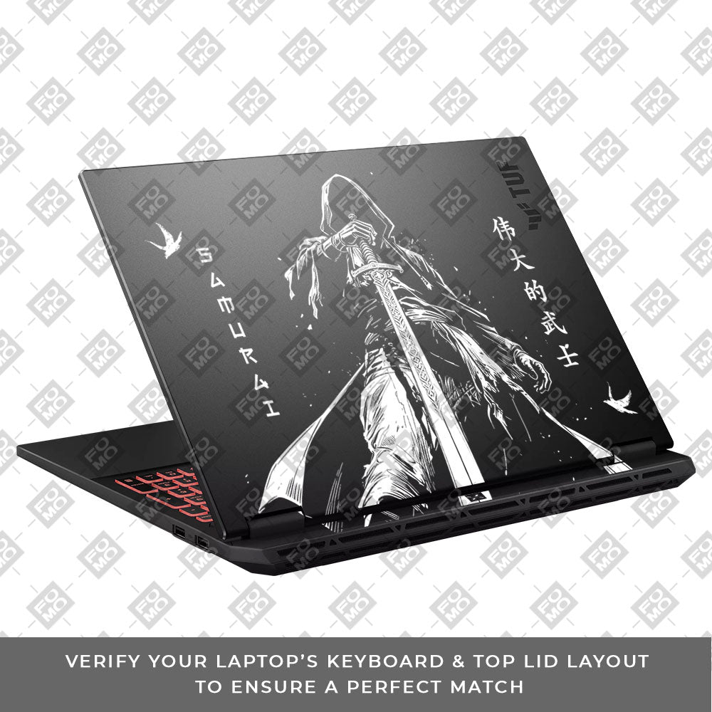 Transparent Ghost Samurai Asus TUF Gaming A16 2025 Laptop Skin