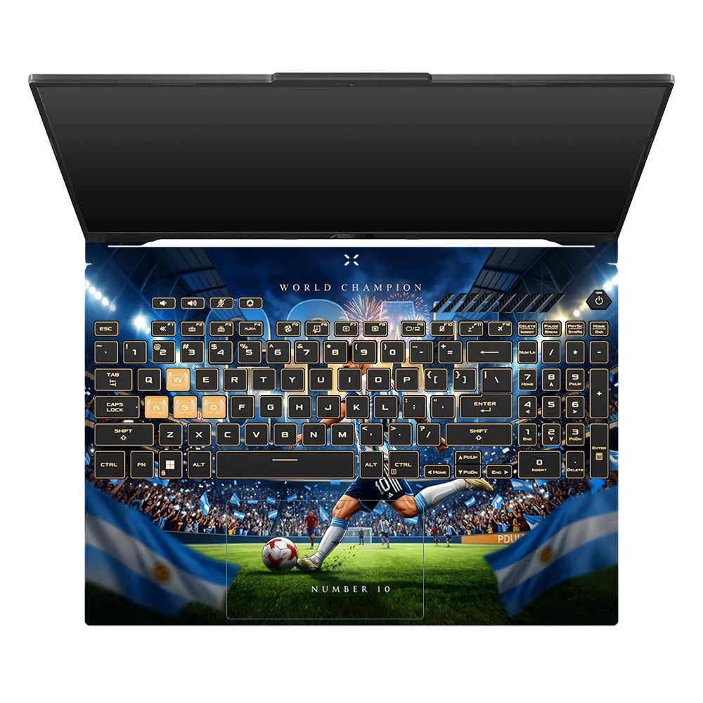 Messi World Champ Energy Asus TUF Gaming F16 and TUF Gaming A16 3D Laptop Skin