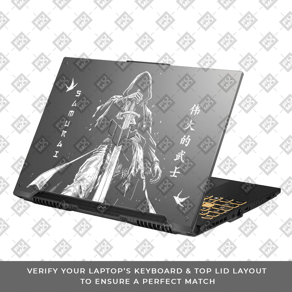 Transparent Ghost Samurai Asus TUF Gaming F16 and TUF Gaming A16 Laptop Skin
