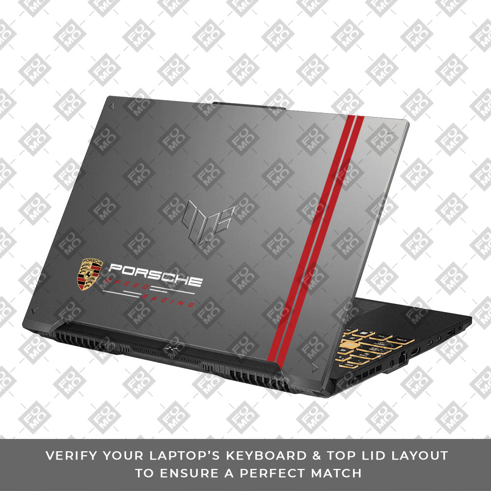 Transparent Porsche Motorsport Graphic Asus TUF Gaming F16 and TUF Gaming A16 Laptop Skin