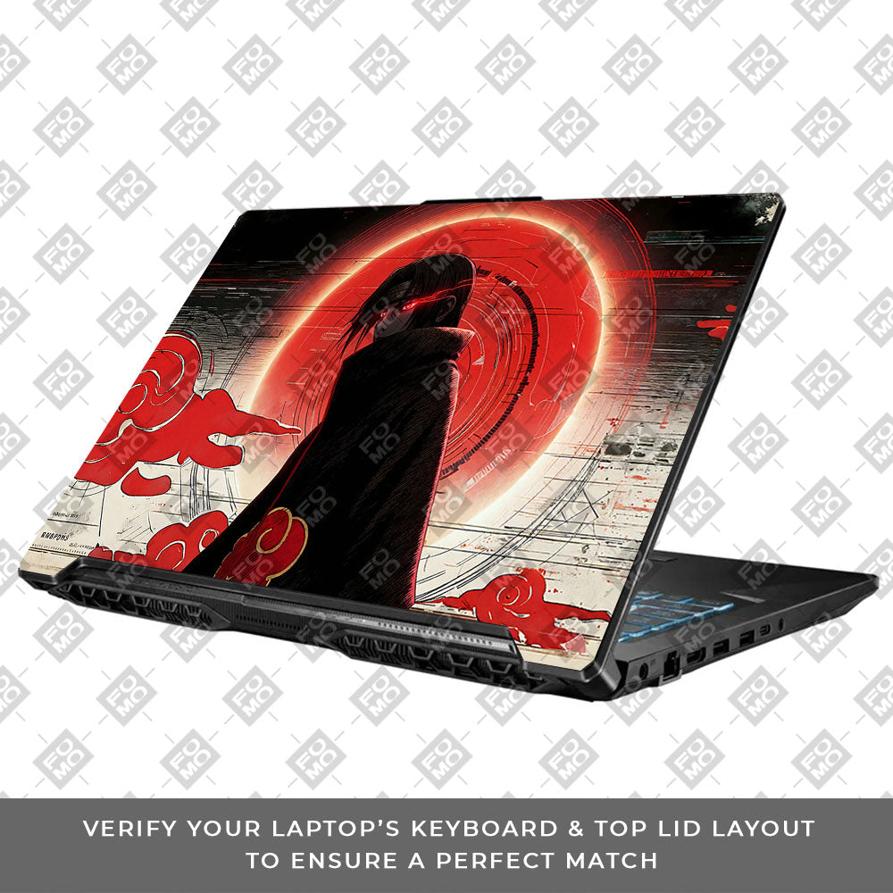 Itachi Uchiha Mark of the Akatsuki Asus TUF Gaming F17 FX706 3D Laptop Skin