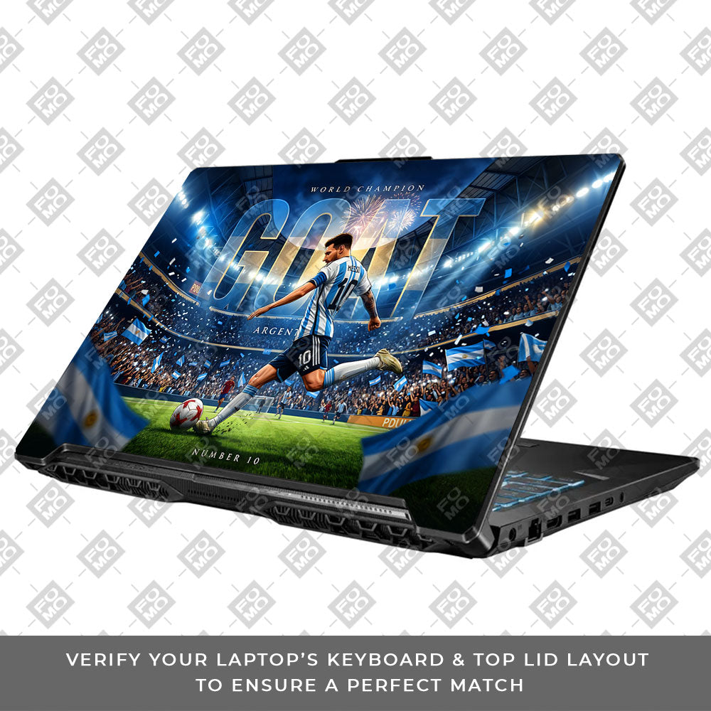 Messi World Champ Energy Asus TUF Gaming F17 FX706 3D Laptop Skin