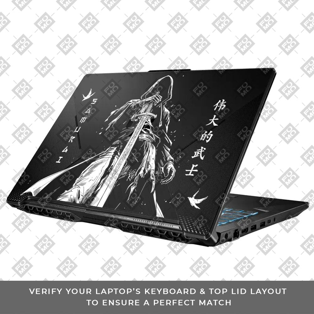 Transparent Ghost Samurai Asus TUF Gaming F17 FX706 Laptop Skin