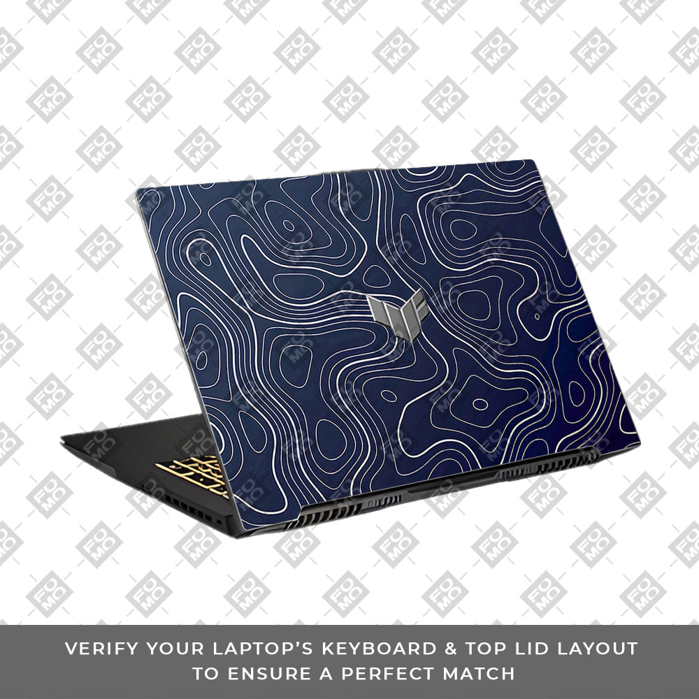 Fluid Lines Design Asus TUF Gaming F17 FX707Z 3D Laptop Skin