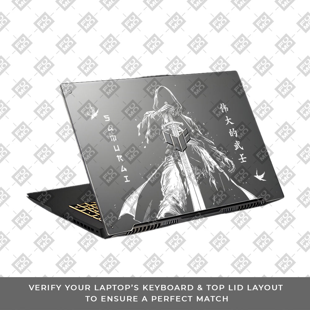 Transparent Ghost Samurai Asus TUF Gaming F17 FX707Z Laptop Skin