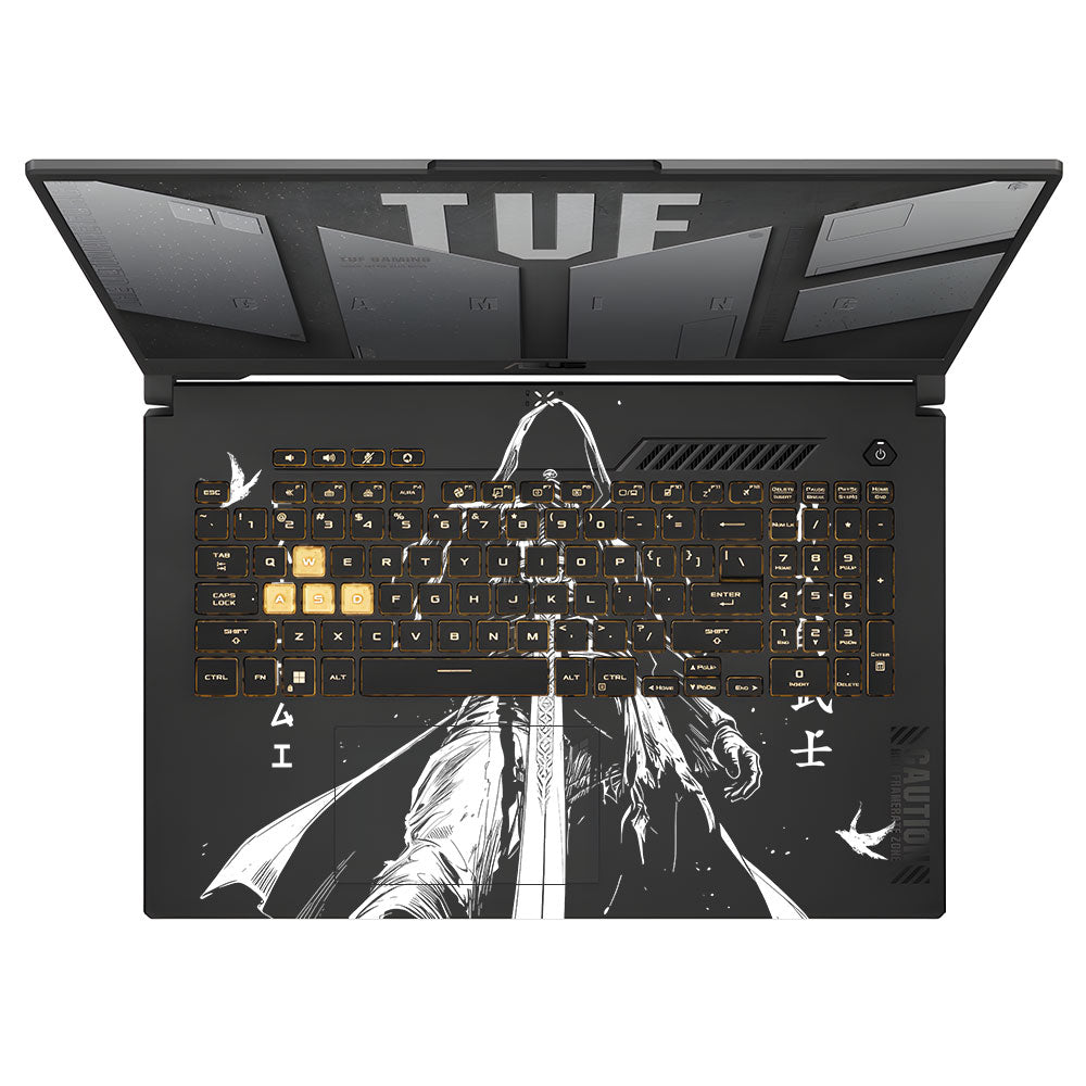 Transparent Ghost Samurai Asus TUF Gaming F17 FX707Z Laptop Skin