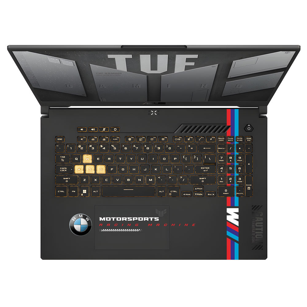 Transparent BMW Racing Graphic Asus TUF Gaming F17 FX707Z Laptop Skin