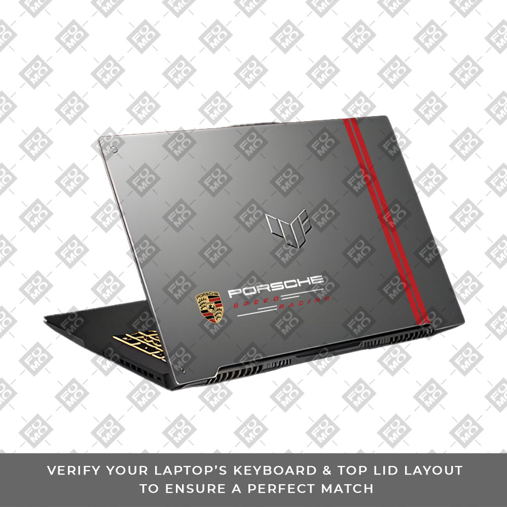Transparent Porsche Motorsport Graphic Asus TUF Gaming F17 FX707Z Laptop Skin