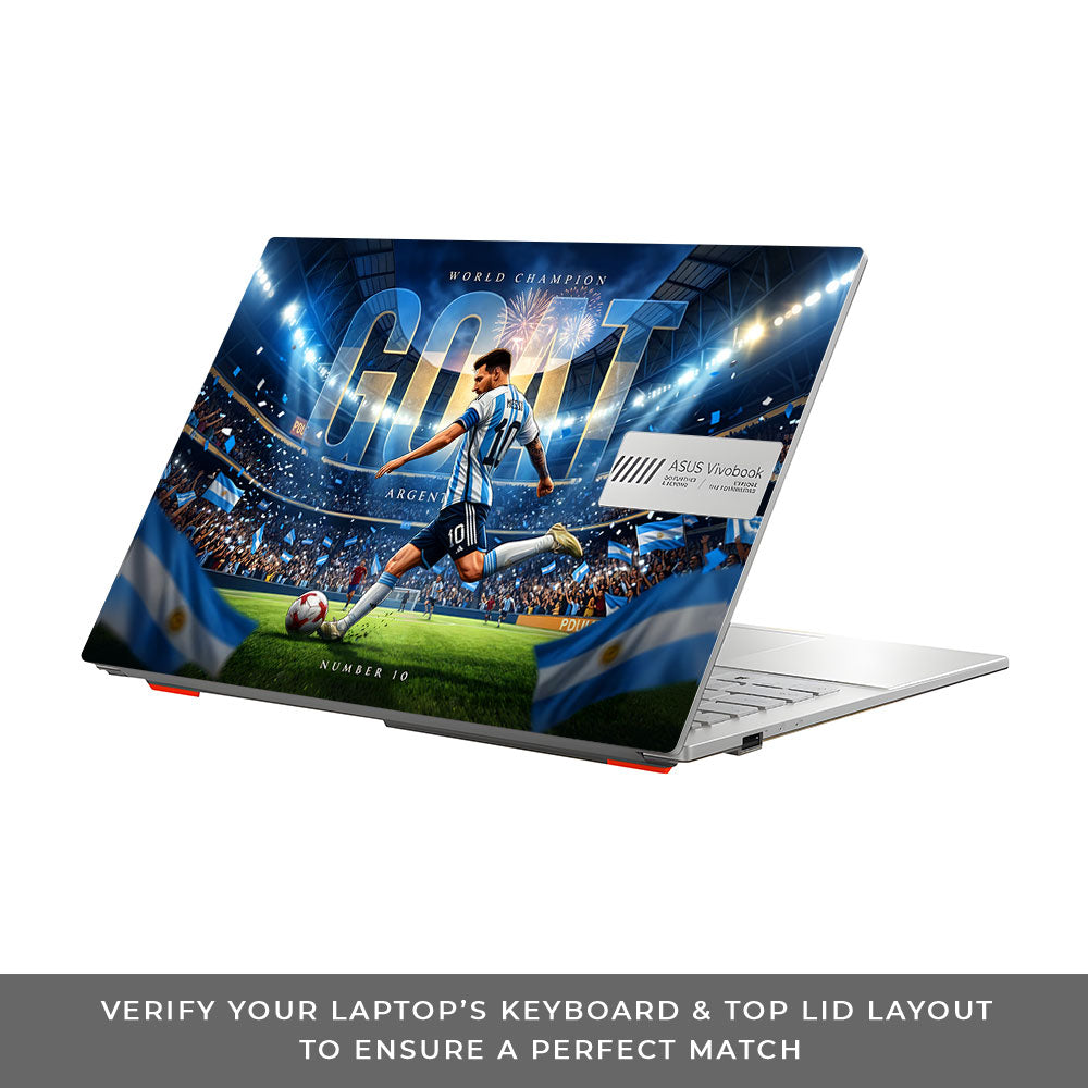 Messi World Champ Energy Asus Vivobook Go 14 E1404 3D Laptop Skin