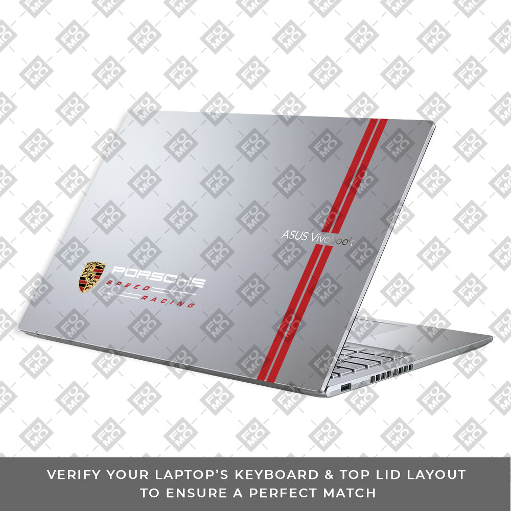 Transparent Porsche Motorsport Graphic Asus Vivobook 16X M1603QA Laptop Skin