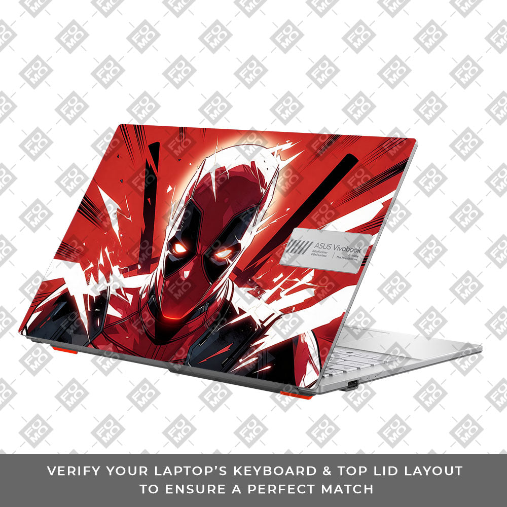 Deadpool Red Fury Asus Vivobook Go 15 E1504G 3D Laptop Skin
