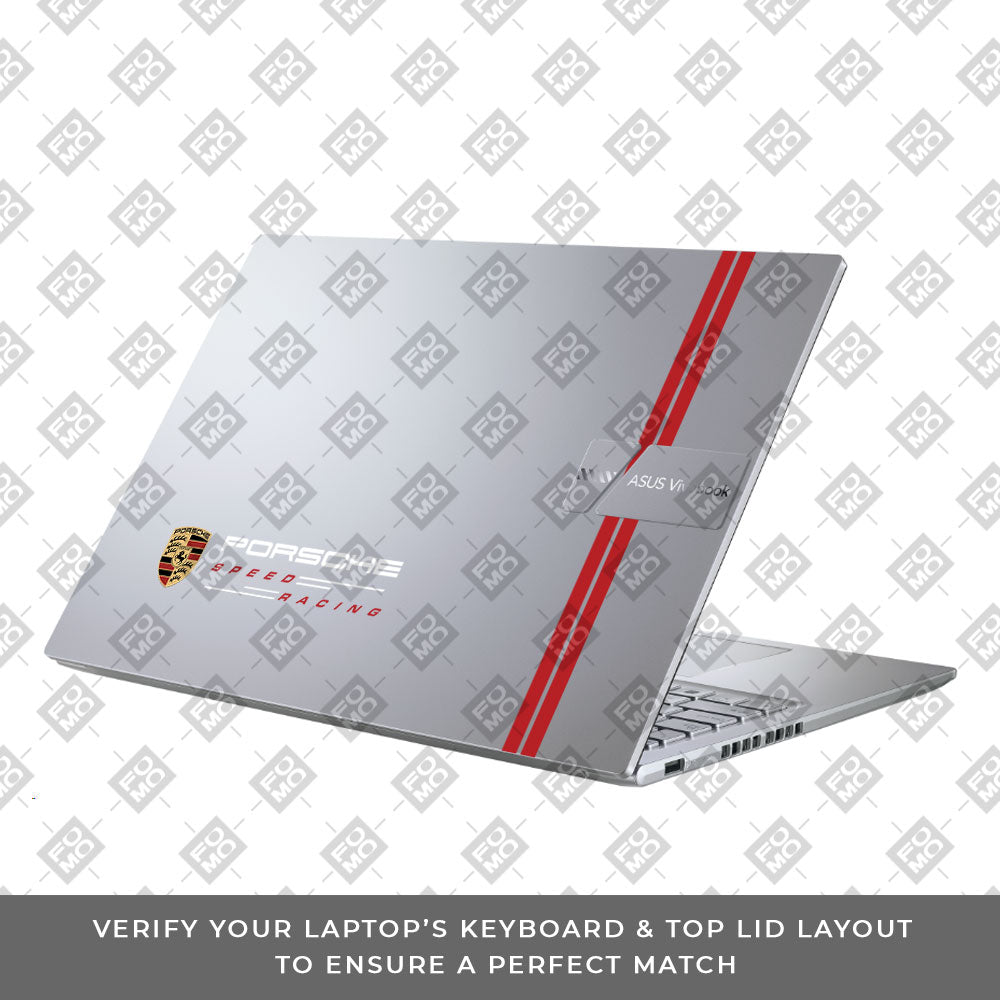 Transparent Porsche Motorsport Graphic Asus Vivobook X1605ZA Laptop Skin