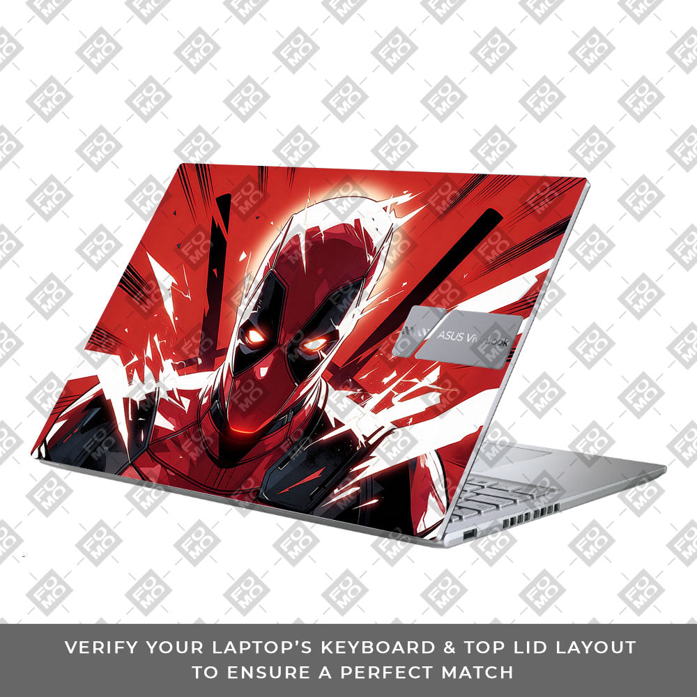 Deadpool Red Fury Asus Vivobook X1605ZA 3D Laptop Skin