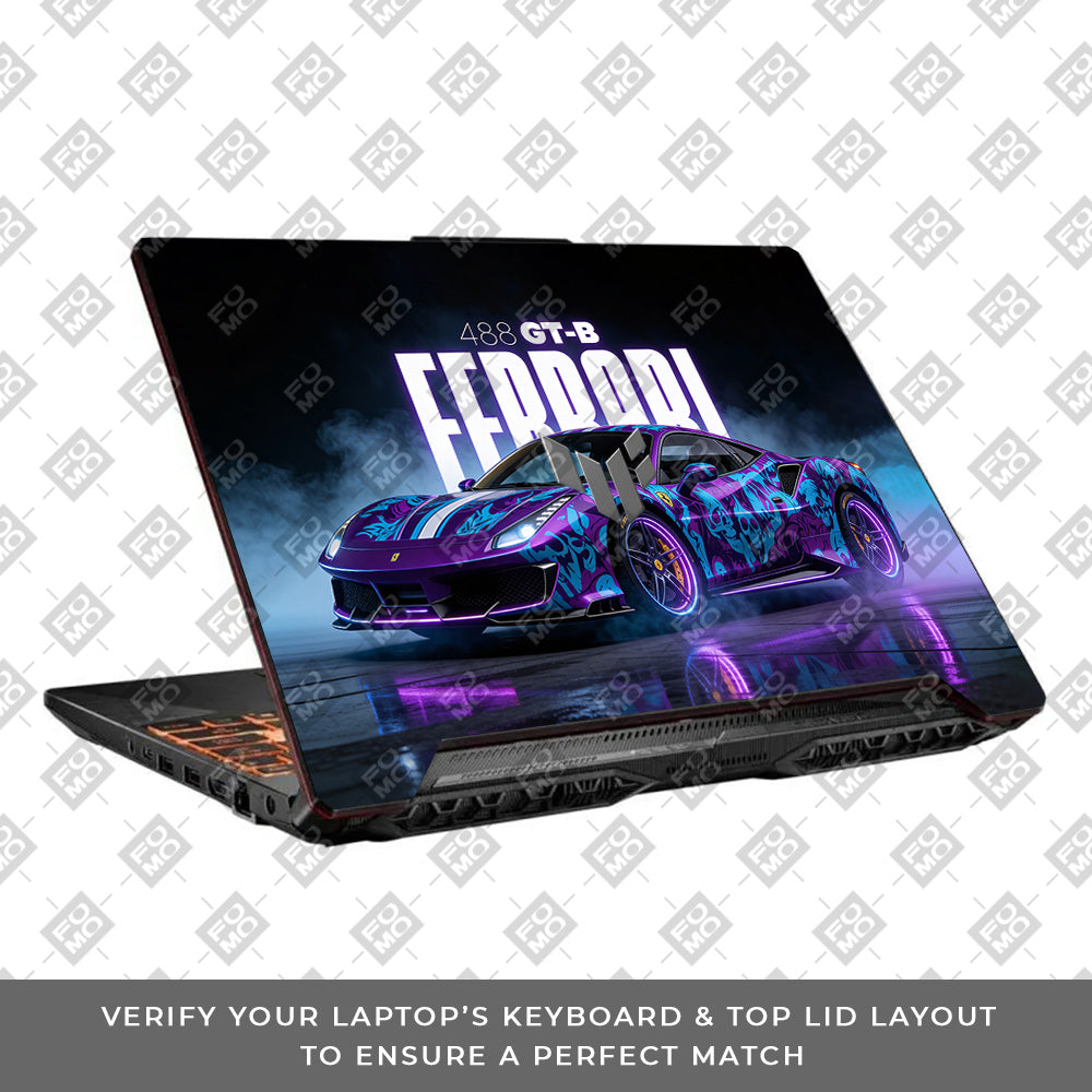 Psycho Drive Ferrari 488 Asus TUF F15 FX506 & A15 FA506 Laptop Skin