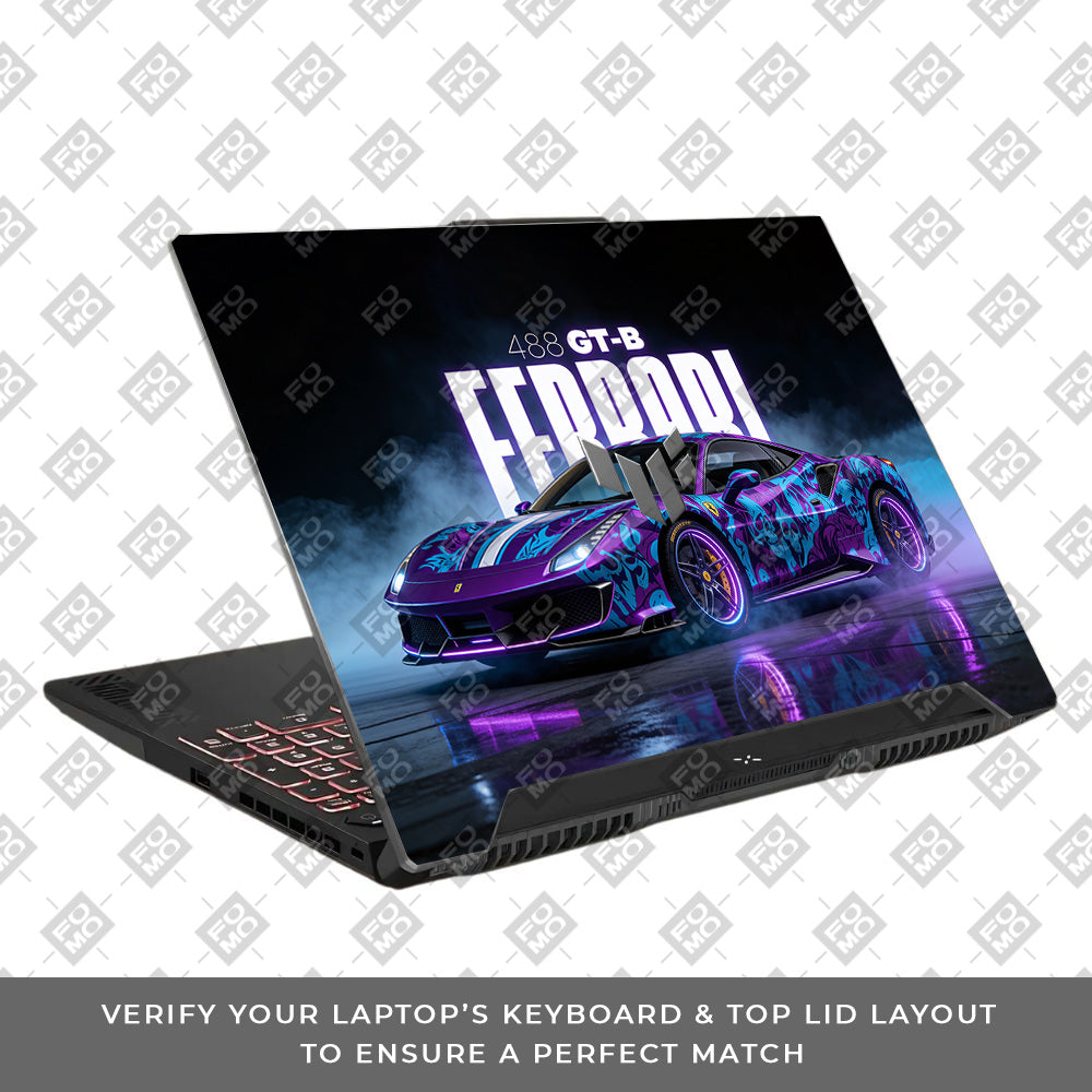 Psycho Drive Ferrari 488 Asus TUF F15 FX507 & A15 FA507 Laptop Skin