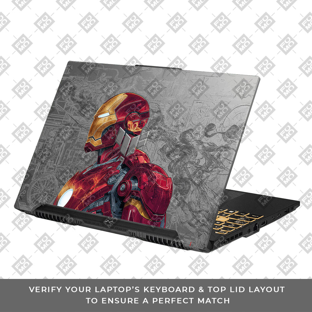 Transparent Futuristic Iron Man Asus TUF Gaming F16 and TUF Gaming A16 Laptop Skin