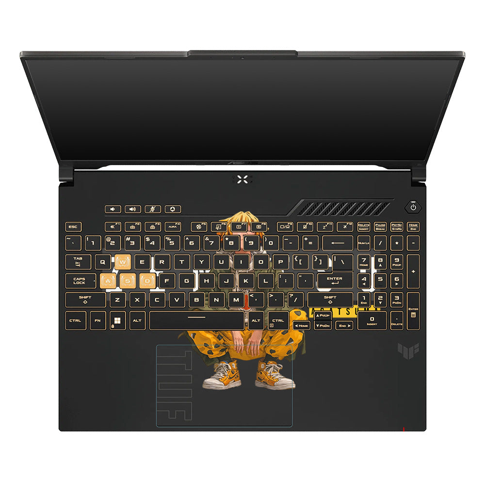 Transparent Zenitsu Agatsuma Asus TUF Gaming F16 and TUF Gaming A16 Laptop Skin