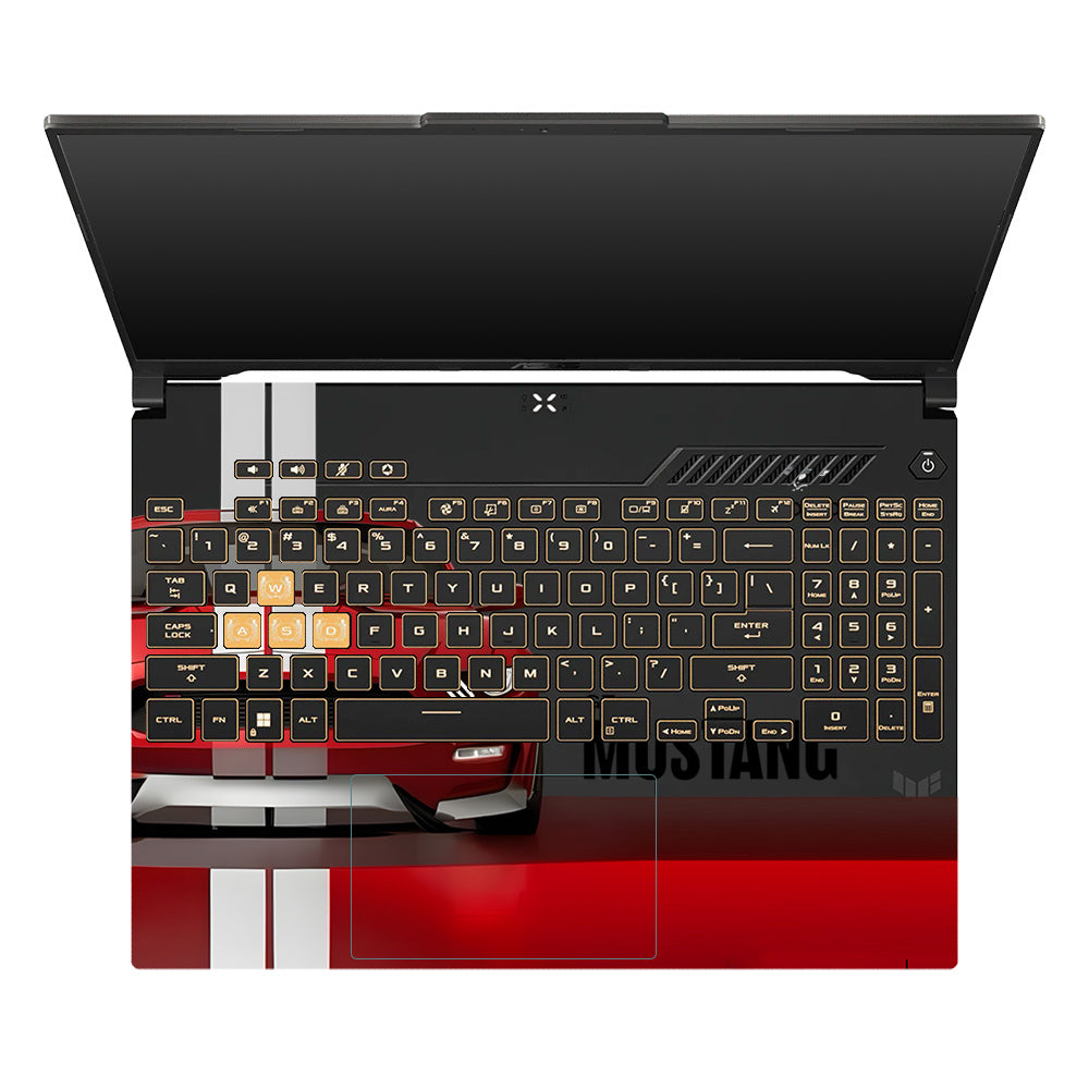 Transparent Mustang Power Asus TUF Gaming F16 and TUF Gaming A16 Laptop Skin